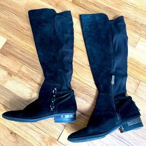 Vince Camuto Black Suede Tall Boots Women’s Sz 7
